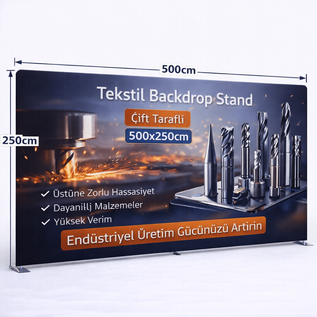 Tekstil Backdrop Stand 500x250cm Düz 2 Tekstil Backdrop Stand 500x250cm Düz