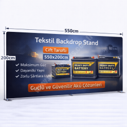 Tekstil Backdrop Stand 550x200cm Düz