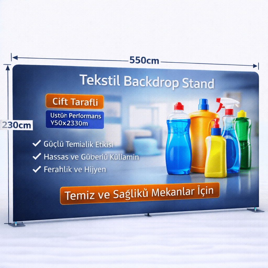 Tekstil Backdrop Stand 550x230cm Düz 2 Tekstil Backdrop Stand 550x230cm Düz