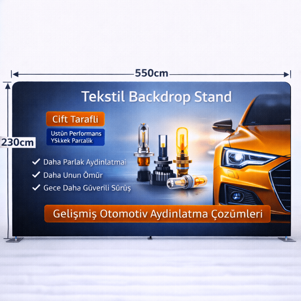 Tekstil Backdrop Stand 550x230cm Düz 4 Tekstil Backdrop Stand 550x230cm Düz
