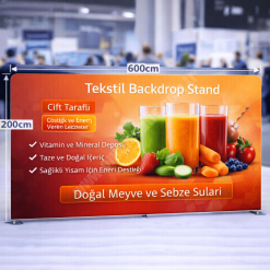 Tekstil Backdrop Stand 600x200cm Düz