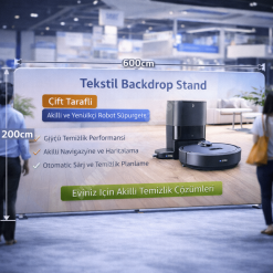 Tekstil Backdrop Stand 600x200cm Düz