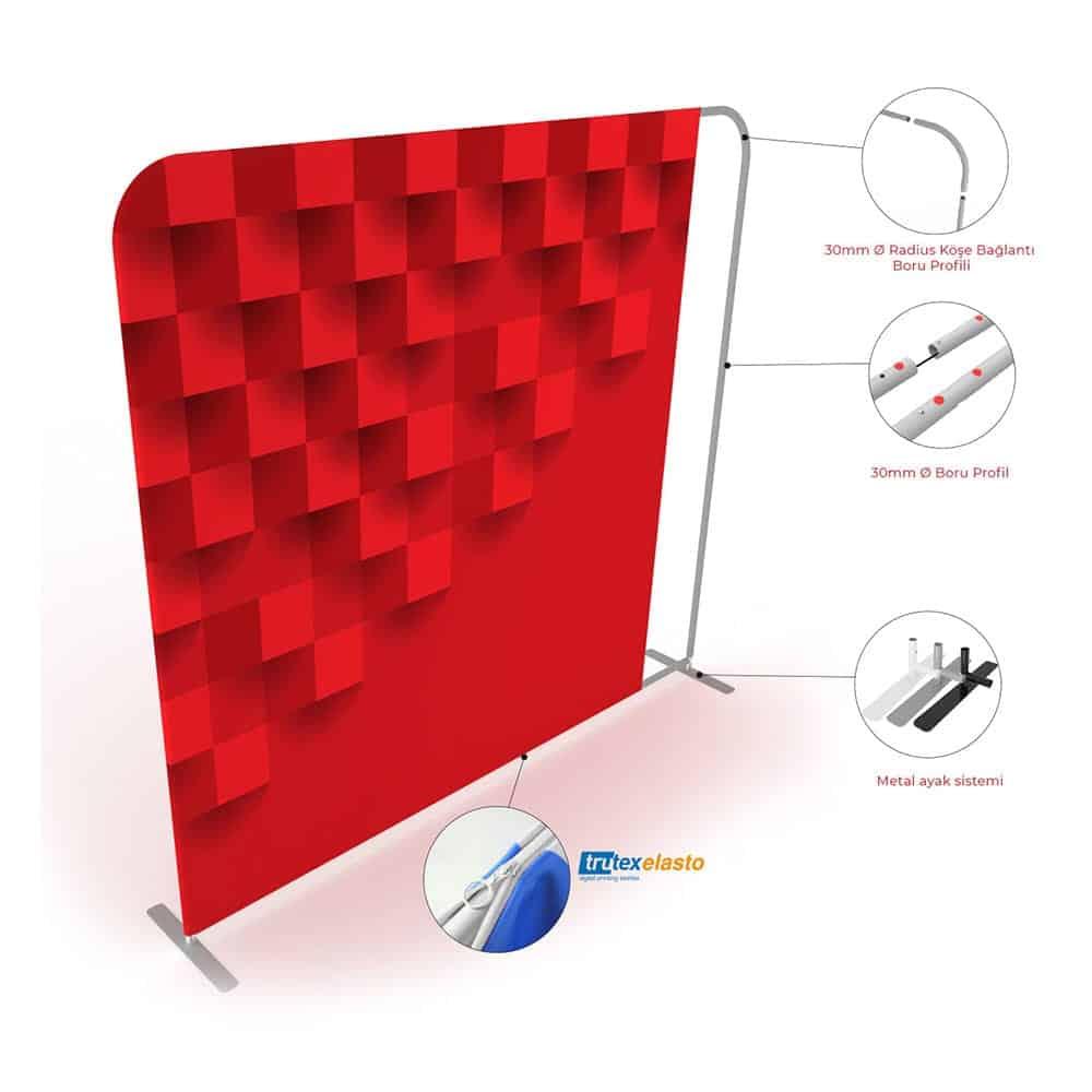 Tekstil Backdrop Stand 450x200cm Düz 8 Tekstil Backdrop Stand 450x230cm Düz