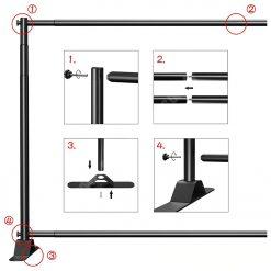 Teleskopik Backdrop Stand 360x300cm – Pro Model 48 Teleskopik Backdrop Stand 360x300cm – Pro Model