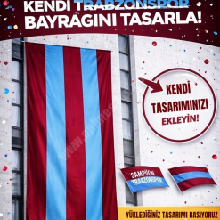 Trabzonspor Bayrağı Büyük Bina & Balkon Tipi (Dikey Asma)