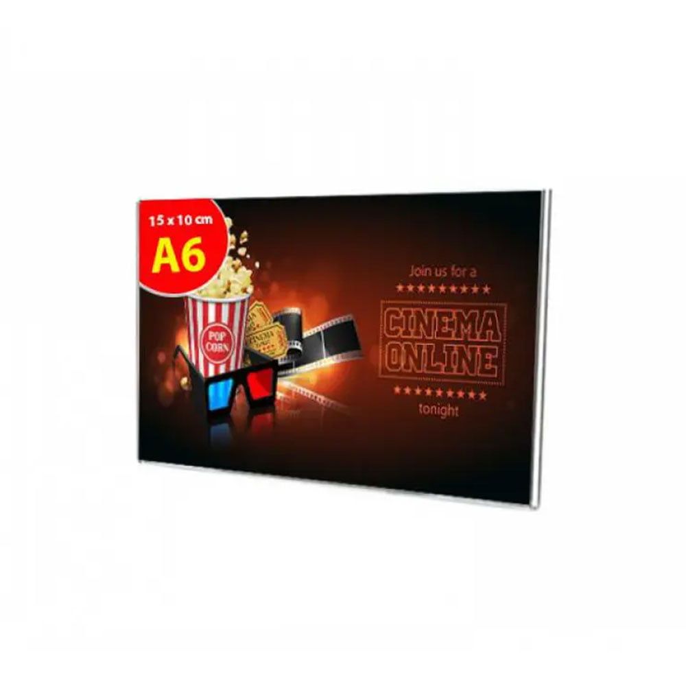 U Tipi Pleksi Föylük/Etiketlik Yatay A6 (10X15cm)