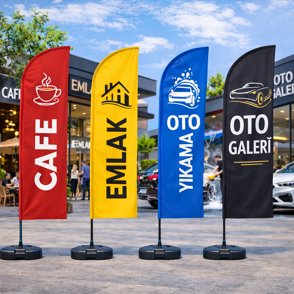 Dubalı Bayrak | Tüm Ölçüler 3 Yelken Bayrak | 75×250 cm