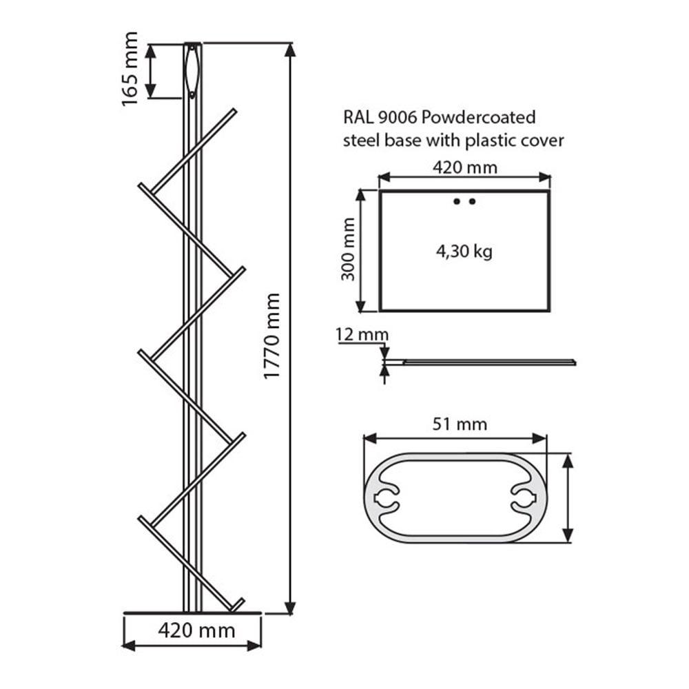 Zig-Zag Broşürlük Tek Ayaklı Alınlıklı 13 Zig-Zag Broşürlük Çift Ayaklı Alınlıklı