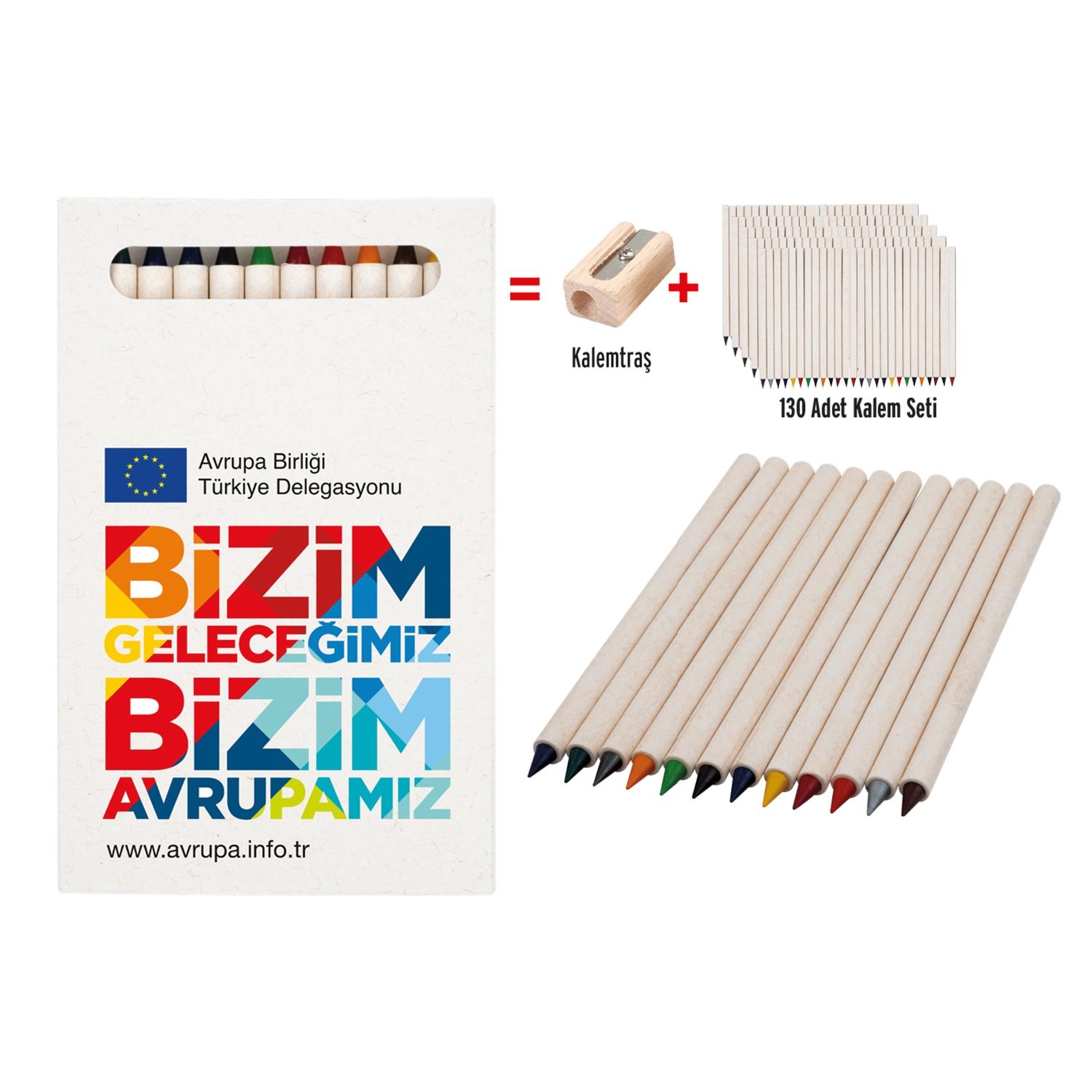 12 Renkli Sonsuz Kuru Boya Seti - Okul Promosyonu