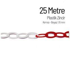25 metre kırmızı-beyaz güvenlik zinciri