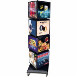 Toptan 4 Katlı Dönen Reklam Küpü 30x30 & 40x40 cm