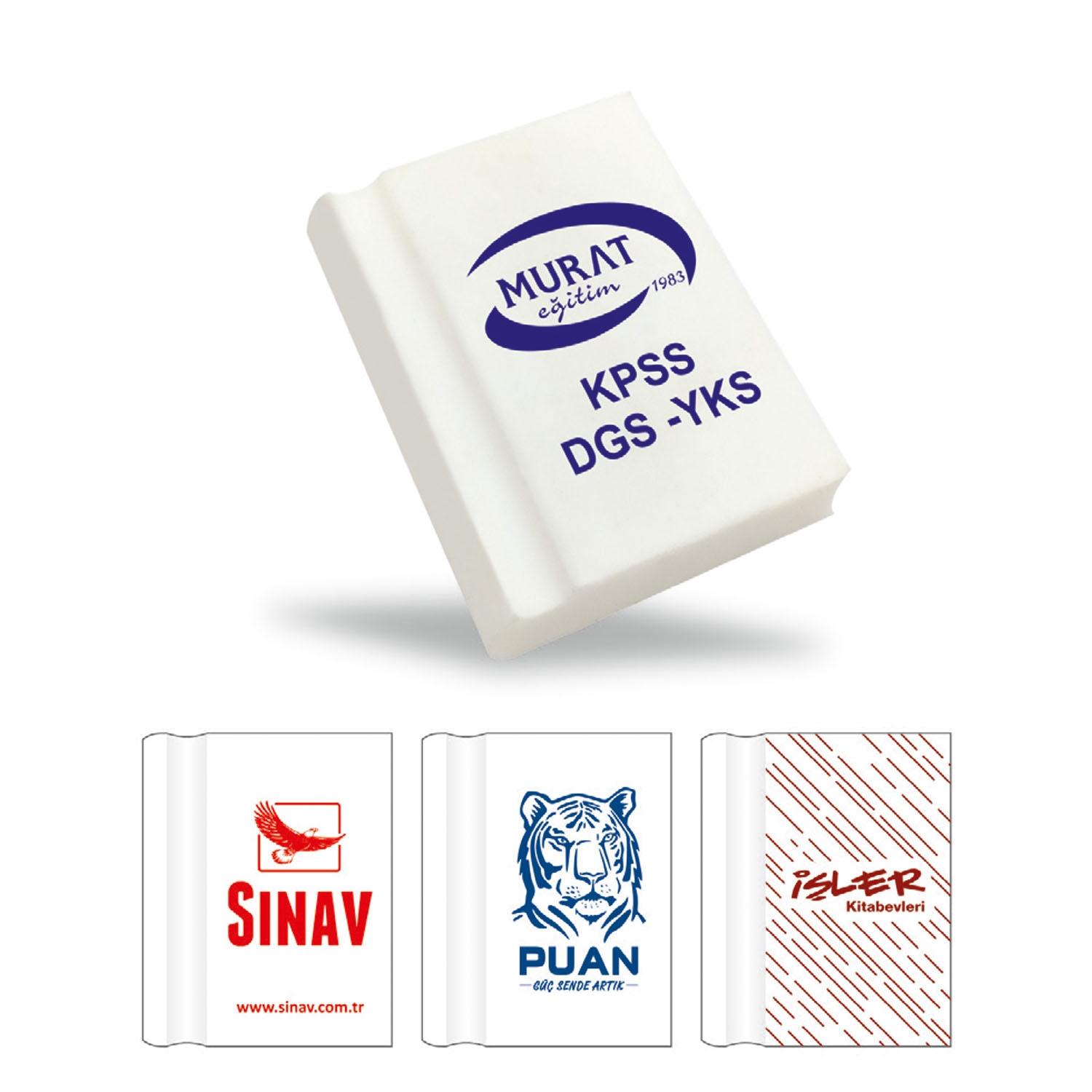 Kitap şeklinde silgi, eco dostu PVC-free malzeme, logo baskılı promosyon ürünü