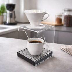 şeffaf akrilik V60 kahve standı