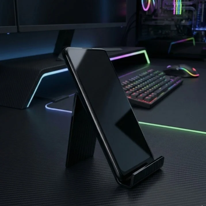 Siyah Pleksiglas Masaüstü Telefon ve Tablet Standı