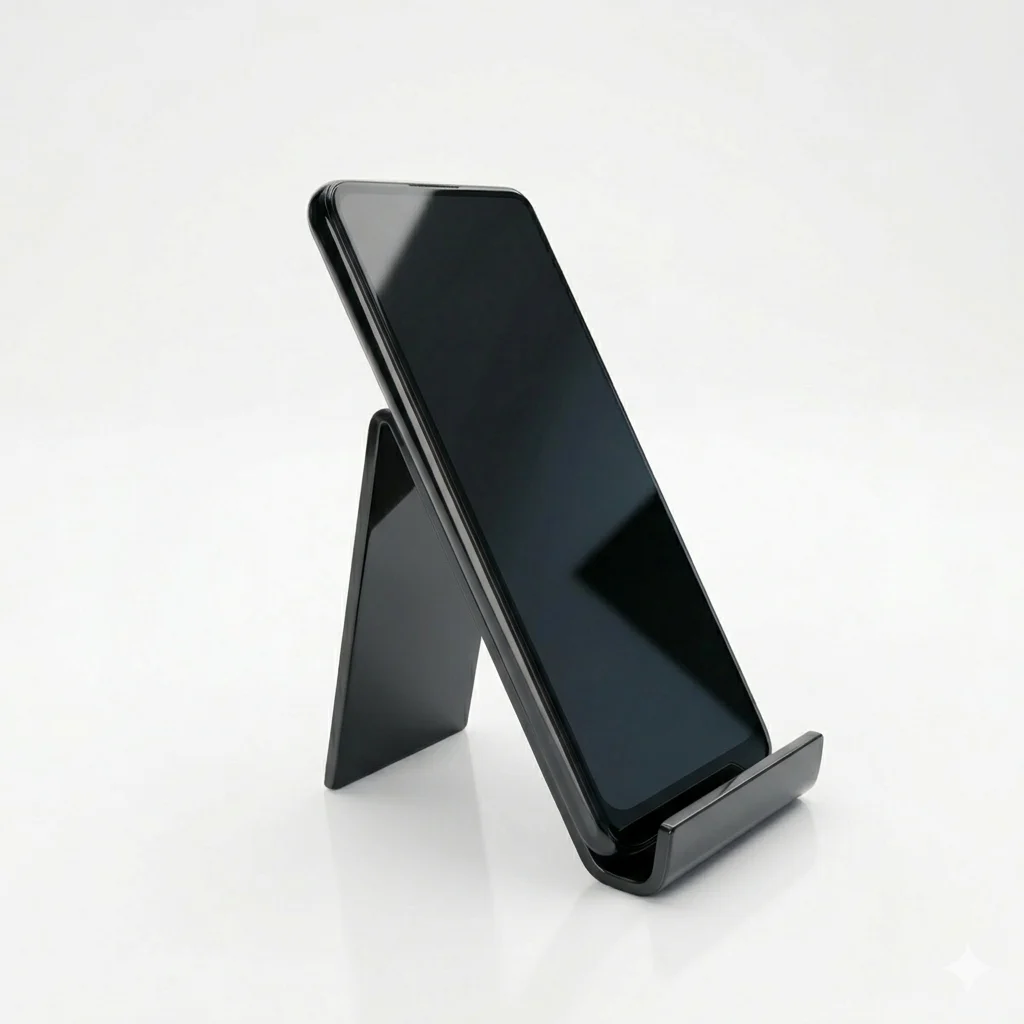 Siyah Pleksiglas Masaüstü Telefon ve Tablet Standı