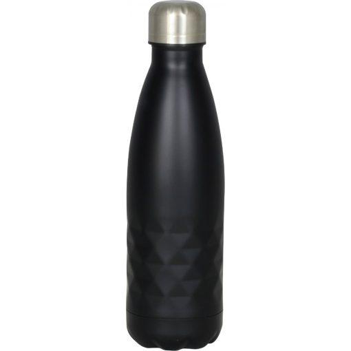 Kırmızı, beyaz ve altın renklerde logolu baskılı 500 ml çift duvarlı vakumlu termos matara; profesyonel logo baskısı ve paslanmaz çelik malzeme; kurumsal hediyelik eşya ve promosyon malzemesi; iş toplantıları için ideal sıcak tutma termosu; logolu promosyon ürünleri