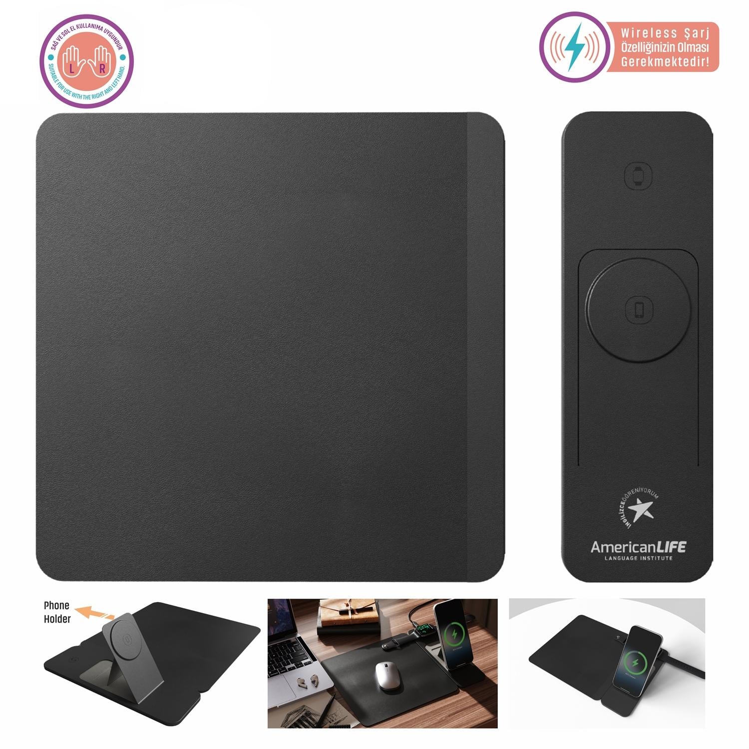 3 İn 1 Kablosuz Şarjlı Mousepad