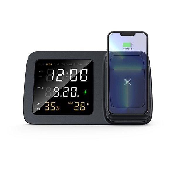 Logolu | Baskılı Clock Dijital Saatli Kablosuz Şarj Cihazı 4 Logolu | Baskılı Clock Dijital Saatli Kablosuz Şarj Cihazı