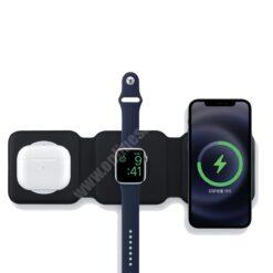 Logolu | Baskılı Grand Magsafe 3 İn 1 Kablosuz Şarj Cihazı