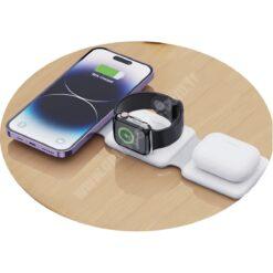 Logolu | Baskılı Grand Magsafe 3 İn 1 Kablosuz Şarj Cihazı
