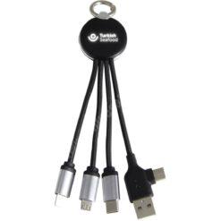 Logolu | Baskılı Selo Işıklı Powerbank Kablosu Type-C Girişli