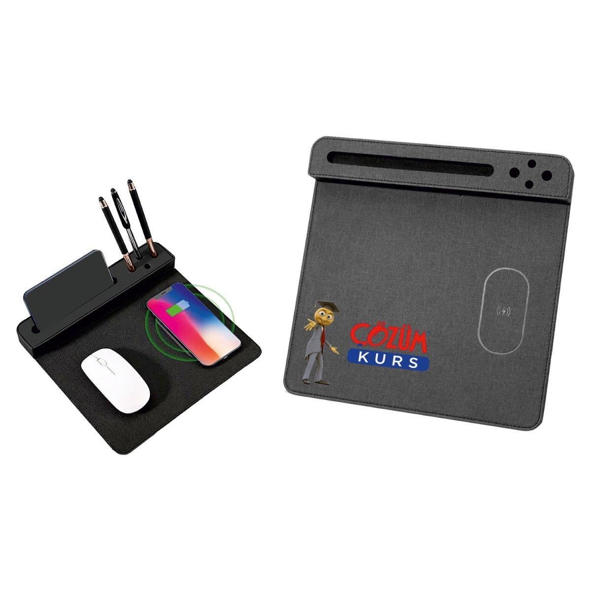 Logolu | Baskılı Solo Mouse Pad Wireless Şarj Cihazı 3 Logolu | Baskılı Solo Mouse Pad Wireless Şarj Cihazı