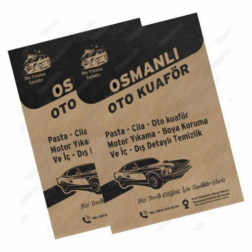 40x50 cm boyutunda nonwoven tela bez oto paspas, ofset baskı detaylı ve dayanıklı yapıda kurumsal otomotiv ürünü