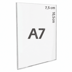 Online Satış -1 19 U Tipi Pleksi Föylük/Etiketlik Dikey A7 (7.5x10.5CM)
